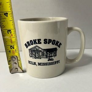 ☕️🏈 Brett Favre BROKE SPOKE mug EUC vintage Kiln MI